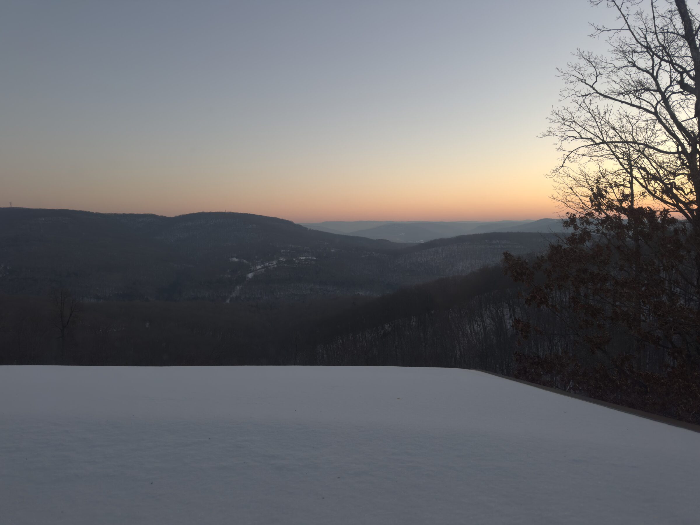 Sunset over the Ozark mountains in Northwest Arkansas